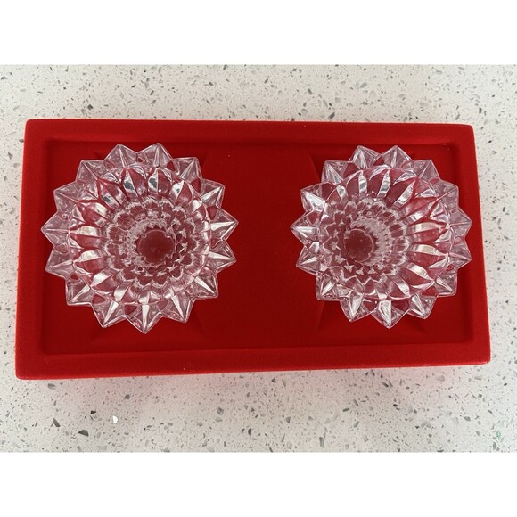 Pair Cristal D'Arques Cheverny Candle Holders For Tapers Or Tealights France NIB - Picture 3 of 8